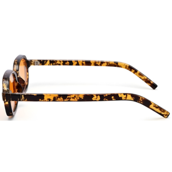 Tortoise & Brown Rectangle Sunglasses For Mens Womens Classic Retro Vintage - Picture 3 of 5